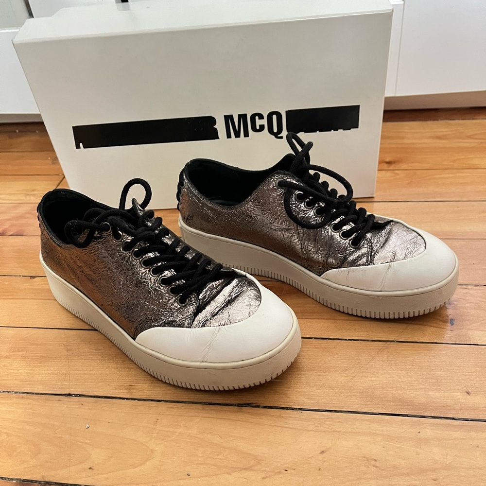 McQ Metallic Sneakers with Black Laces